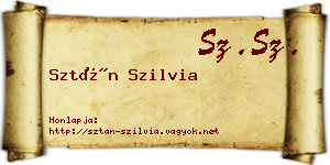 Sztán Szilvia névjegykártya