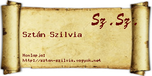 Sztán Szilvia névjegykártya