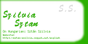 szilvia sztan business card
